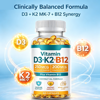 Gélules de Vitamine D3K2 OEM pour la Santé des Os et du Cœur, Formule Personnalisée, Capsule de Vitamine