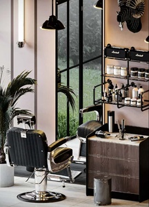 Double <span class=keywords><strong>Side</strong></span> LED Styling Station cửa hàng cắt tóc gương kính Bạc Chất lượng cao Beauty Salon thiết kế nội thất - Product Image 3