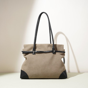 Bolso Tote Casual de Viaje para Mujer, Diseño Combinable en Contraste de Color, Cierre de Cremallera, Lona, Primavera 2026 - Product Image 2