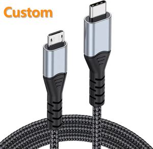 Lung Kay New 2M 3M <span class=keywords><strong>USB</strong></span> 2.0 C Để <span class=keywords><strong>Micro</strong></span> 3A Sạc Cáp Nylon Hợp Kim Nhôm Vỏ Truyền Dữ Liệu 480Mbps Loại C Cáp Dữ Liệu - Product Image 1