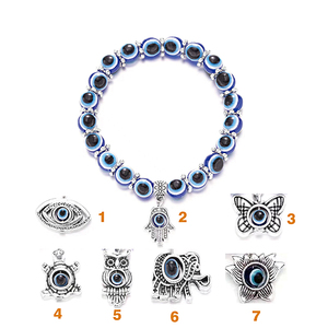 Bracciale OEM con Occhio Turco Portafortuna, Stile Retrò, Diverse Opzioni di Charm, Gioiello con Occhi in Pietra Naturale per Uomini e Donne - Product Image 5