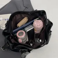 Sac fourre-tout décontracté rétro à trois sangles pour femme, en cuir PU souple, couleur unie, grande capacité, réglable, de luxe