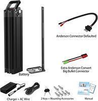 Batterie de vélo électrique amovible au lithium avec chargeur, grande capacité, protection BMS (48V 13Ah 0-1000W) - Entrepôt UE