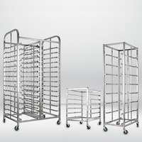 Rak Roti Troli Bertingkat Bahan Stainless Steel Laris Manis dengan Roda untuk Penyimpanan, Pendinginan, dan Proses Proving di Dapur Komersial