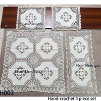 Nappe en coton et lin au crochet fait main, broderie ruban, dentelle ajourée florale, pour la maison, les mariages et la décoration d'hôtel