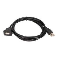Câble d'extension USB étanche à fixation par clipser, mâle vers femelle, pour tableau de bord de voiture, camion, bateau, moto