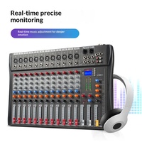 Mezclador de DJ Digital de 12 Canales CT-12 con Bluetooth, Grabación de Karaoke, Almacenamiento de Presets USB, Monitor de 3.5mm para Sonido en Vivo y Grabación