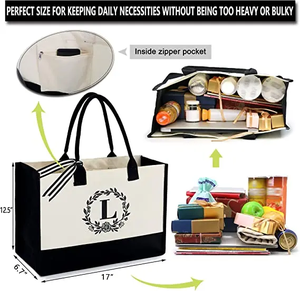 Bolsa de Mano con Logotipo Personalizado OEM, Bolsa de Compras Reutilizable de Lona, Bolsa de Lona de Algodón con Bordado de Moda - Product Image 2