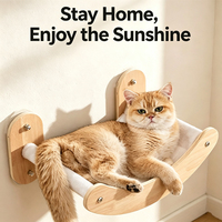 Hamac mural pour chat, accessoire de lit, plateforme murale en bois, partie suspendue pour la détente, pour construire un système d'escalade mural pour chat d'intérieur