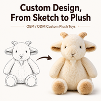 Peluche de chèvre personnalisée, jouet en peluche réaliste et mignon, cadeau pour enfants, objet de collection, OEM ODM, vente en gros, usine