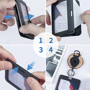 Porta Tarjetas Horizontal para Permisos de Trabajo Transfronterizos, Doble Cara, Transparente, Rígido, para Tarjetas de Crédito, Tarjetas de Estudiante, Tarjetas de Autobús - Product Image 2