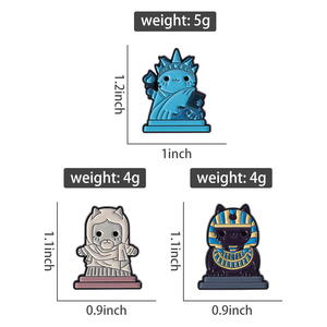Estatua DE LA LIBERTAD Sphinx <span class=keywords><strong>Cat</strong></span> esmalte Pin tema egipcio Metal broche solapa insignia joyería regalo al por mayor - Product Image 6