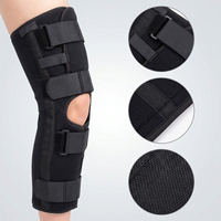 Attelle de Genou Respirante Portable pour Rééducation Orthopédique, Immobilisateur de Genou, Attelle de Ligament, Immobilisateur de Genou