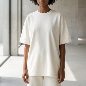 New Trend Heavyweight <strong>T</strong> <strong>Shirt</strong> Men 100% Cotton Oversized Boxy Fit Blank Tee Plain Premium Quality Short Sleeve TShirt Custom Logo - Product Image 3