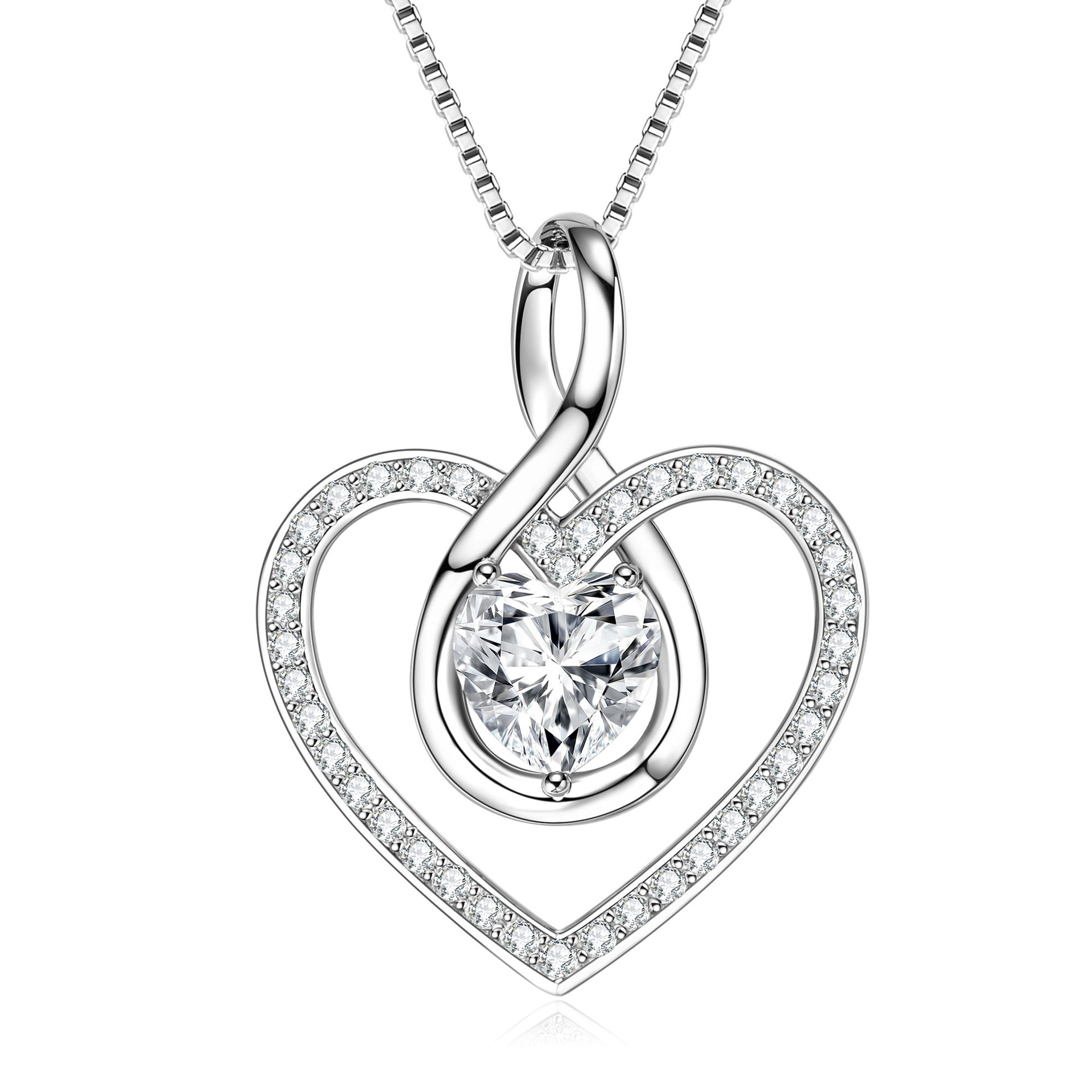 Collier coeur[KPlatinum]6,5x6,5mm