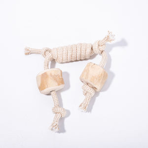 Caffè in legno di canapa corda di cotone giocattolo per animali domestici giocattoli da masticare per cani resistenti ai denti naturali per la pulizia dentale giocattoli interattivi per cani - Product Image 1