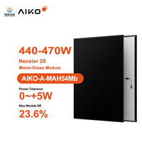Panneau solaire Aiko Neostar 2S N-Type IBC BIPV HJT Mono-Glass à cadre noir haute efficacité