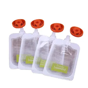 Low MOQ Stand Up Pouches Baby Food Liquid Water Bag Ziplock Reusable Drink Spout Pouch with Logo