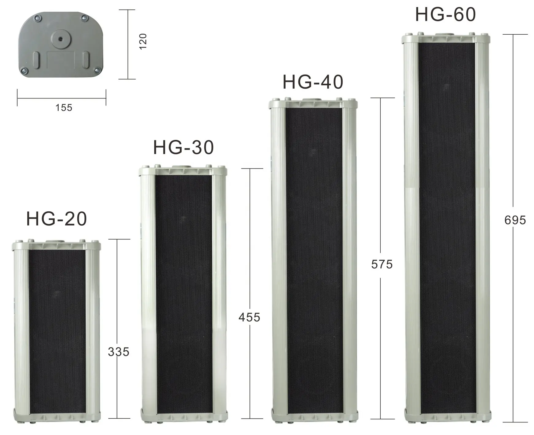 HG-40 profesyonel PA 40W kolon dizisi hoparlörler açık uzun sütun hoparlör