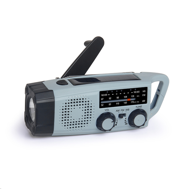 2024 New Solar Powered WB AM FM Weather Radio Camping Lightweight Portable Emergency Hand Crank Radio with Carabiner