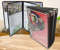 Dossier de menu en cuir PU de style professionnel personnalisé doré gaufré Restaurant Bar dossier de commande fait à la main par le fabricant pour les recettes