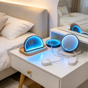 Petite lampe miroir infini encastrable, mini lampe LED 3D effet abysse, lumière de tunnel encastrable pour décoration DIY - Product Image 2