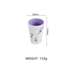Nouveau style minimaliste multi-tailles de vaisselle en mélamine Purple Magnolia Design Series