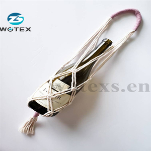 MB017 di disegno Semplice di cotone sacchetti della bottiglia di Vino per Le Donne fatti a mano corda di cotone bottiglia di acqua tote Macrame sacchetti di vino - Product Image 4