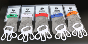 Guantes de seguridad de protección laboral para carniceros de malla de acero inoxidable de <span class=keywords><strong>5</strong></span> dedos 316L, guantes resistentes a cortes, guante de cota de malla - Product Image 4