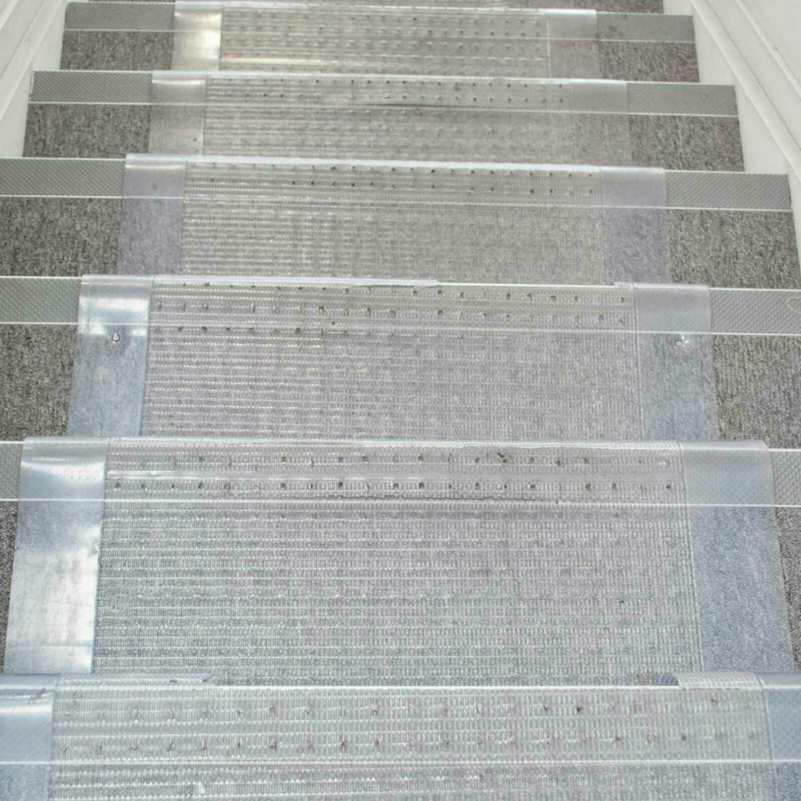 Bandwagon Clear Stair Treads – Set Of 2, 24"x8", Slip-Resistant Carpet Protectors