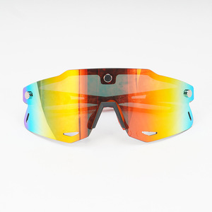 Lunettes de soleil polarisées pour le cyclisme, sans monture, verres miroir TR90, protection UV 100%, lunettes de sport multifonctionnelles - Product Image 1