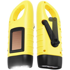 Linterna de Manivela con Energía Solar, Recargable, LED, para Exteriores, Emergencias, Camping, Portátil, Multifunción, Cuerpo de ABS, Blanca - Product Image 2