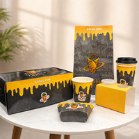Boîte en papier jetable personnalisée avec logo pour emballage alimentaire de burgers, poulet frit et frites, idéale pour les entreprises de vente à emporter
