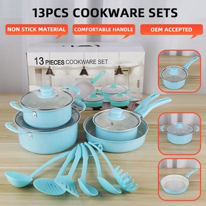 Shopee Hot <strong>Sale</strong> 13 Pcs Kitchen Pink Blue <strong>Pots</strong> <strong>and</strong> <strong>Pans</strong> Iron <strong>Non</strong> <strong>Stick</strong> Cookware <strong>Sets</strong> - Product Image 3