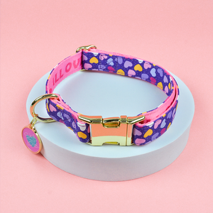 Collar para <span class=keywords><strong>Perro</strong></span> MIDEPET de Lujo, Ajustable, con Cierre de Hebilla de Liberación Rápida, Diseño con Lindo Estampado de Corazón, Cintas de Poliéster - Product Image 5