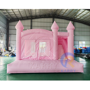 Pink Party Inflatable Bounce House Slide Combo Castle Commercial Grade PVC CE Certified Easy Setup 3-Year Warranty - Product Image 1