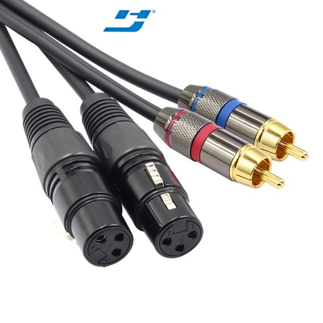 Heavy Duty 22AWG Dual XLR Female to Dual RCA Male Cable HiFi Stereo Audio Cable RCA to XLR Microphone Cable 1.5m 3m