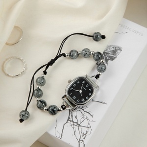 Reloj de pulsera ajustable de cuarzo para mujer, reloj de pulsera con cuentas, esfera de fácil lectura - Product Image 4