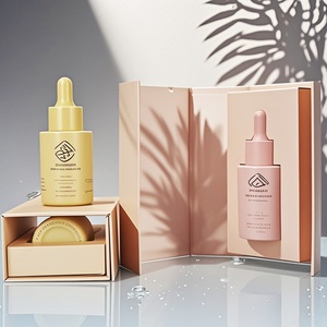 Luxury Empty Cosmetic 50ml Round Matte Frosted Face Serum Bottle 30ml 50ml 100ml Essential Oil Glass Dropper Bottle With <b>Box</b> - Product Image 1