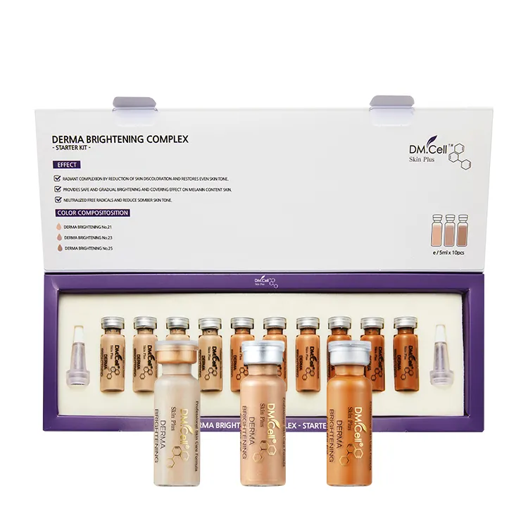 DM.Cell Derma Brightening Complex Starter Kit (5ml x 10 uds/1 caja) Ginseng Stemcell extracto Cosméticos blanqueadores