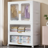 Armoire Moderne en Plastique Épaissi, Meuble de Rangement Multi-Niveaux à Montage Facile, Sans Installation Requise, Idéal pour Chambres et Logements Locatifs