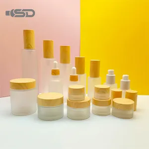 Vasetto per crema cosmetica olio 50ml contenitori per bottiglie 20ml 30ml 40ml 120ml Set di bottiglie di vetro cosmetico di lusso rosa