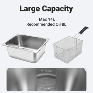 <span class=keywords><strong>Friteuse</strong></span> électrique commerciale <span class=keywords><strong>8L</strong></span> <span class=keywords><strong>avec</strong></span> tête de commande relevable et vannes de <span class=keywords><strong>vidange</strong></span> d'huile, acier inoxydable 304 de haute qualité, certifiée CE - Product Image 5