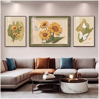 Art mural islamique moderne, peinture en porcelaine cristalline à 3 panneaux, calligraphie arabe dorée, impression sur toile de mosquée et de lune pour le Ramadan