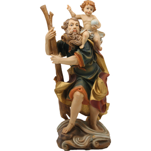 Estatua de San Cristóbal Pintada a Mano, 13 cm de Altura (9006935008043) - Product Image 1
