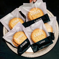 Sacs transparents givrés en BOPP imprimés sur trois côtés, scellés à chaud, personnalisés, pour biscuits individuels, avec impression sérigraphique