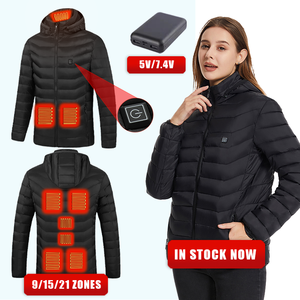 Vente en gros de vestes <span class=keywords><strong>chauffantes</strong></span> à capuche 21 zones pour hommes, coupe-vent, vêtements d'extérieur pour motos, veste chauffante électrique intelligente - Product Image 1