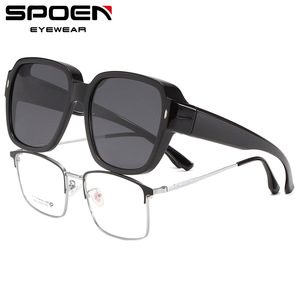 SPOEN Sunglasses Rectangle Polarized UV400 Full Rim Men Driving Fashion <b>Eyewear</b> - Product Image 1