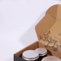 Cajas de embalaje de tarro de vela con logotipo personalizado de cartón corrugado Kraft ecológico con inserto