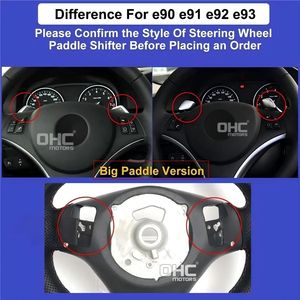 Склад США полностью Кожаный руль для Bmw 3 серии E91 328i 335i E92 E93 M3 E90 руль с большими лопастными отверстиями - Product Image 6